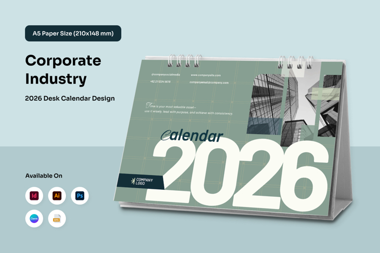 Clean Corporate Desk Calendar