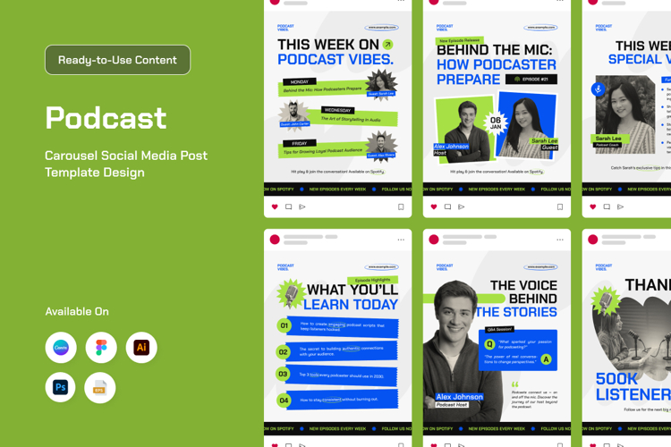 Creative Podcast Social Carousel