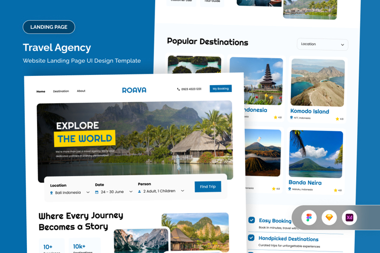 Modern Travel Agency Landing Page UI Kit
