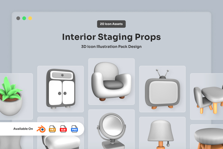 Stylish Room Props 3D Pack