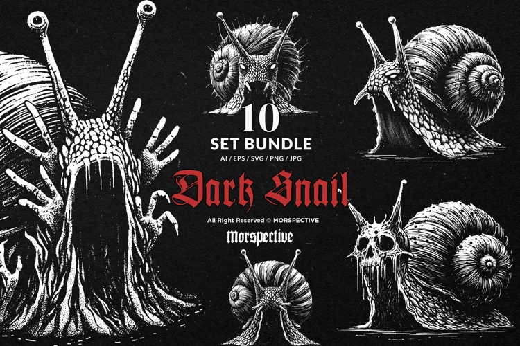 10 Bundle Dark Art Snail Mollusk Slime Tentacle Invertebrate