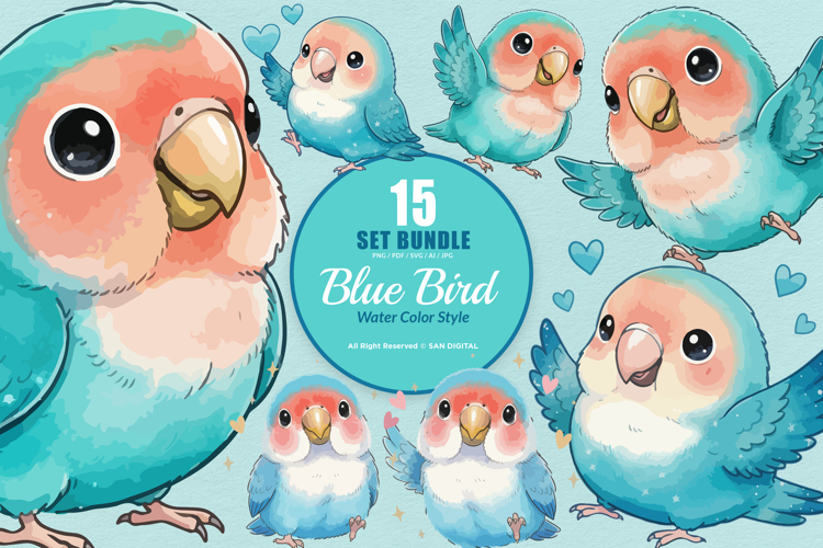 Blue Bird Clipart Image 2