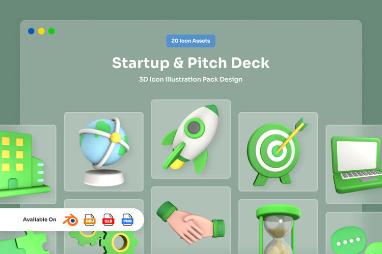 Startup Presentation 3D Icon Pack