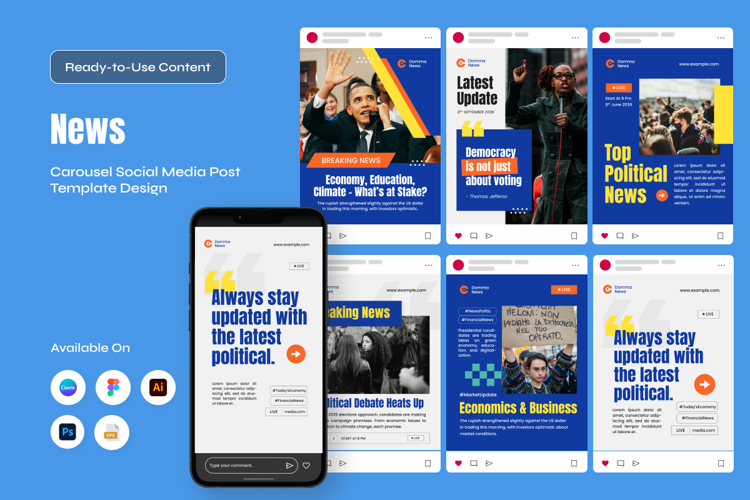 Digital News Carousel for Social Media