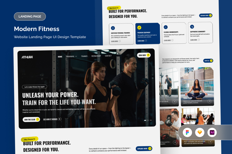 Health & Training Landing Page UI Kit