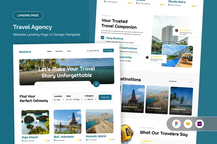 Adventure Travel Landing Page Layout