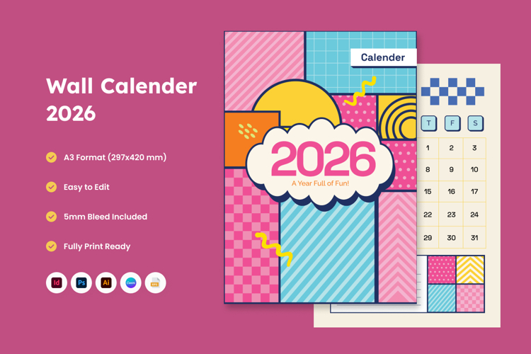 Playful Academic Wall Calendar