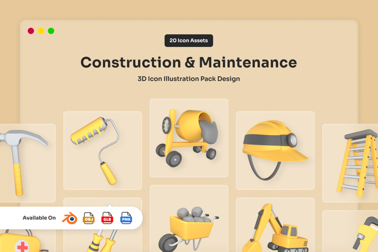Building Equipment 3D Icon Pack