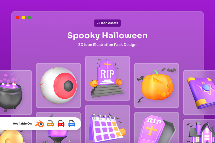 Spooky Halloween 3D Icon Pack