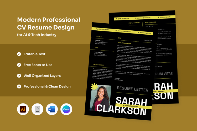 Sleek Resume for AI & Tech Professionals