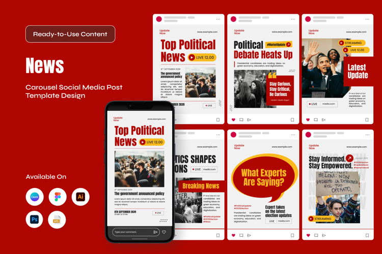Digital News Carousel for Social Media
