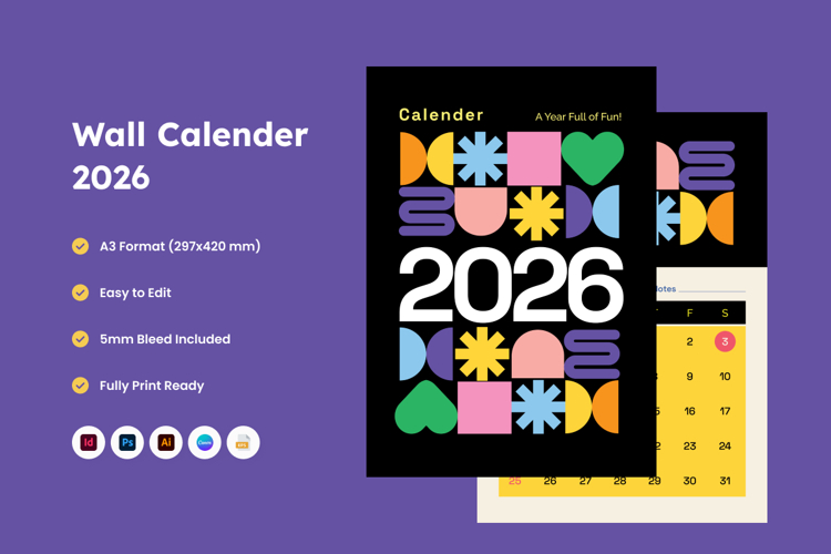 Fun Learning Wall Calendar for Kids