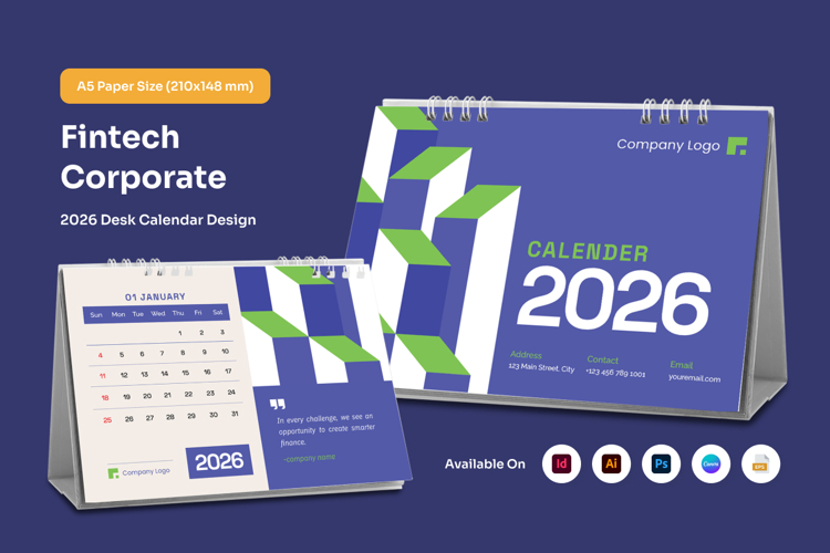 Startup Business Desk Calendar 2026