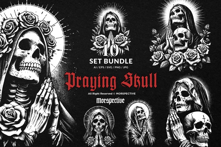10 Bundle Dark Art Skull Praying Mother Marry Rose Women