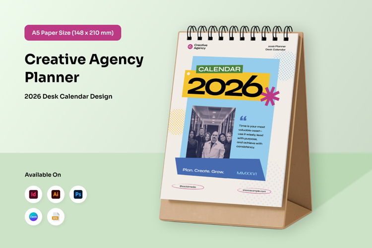 Creative Studio Desk Calendar 2026