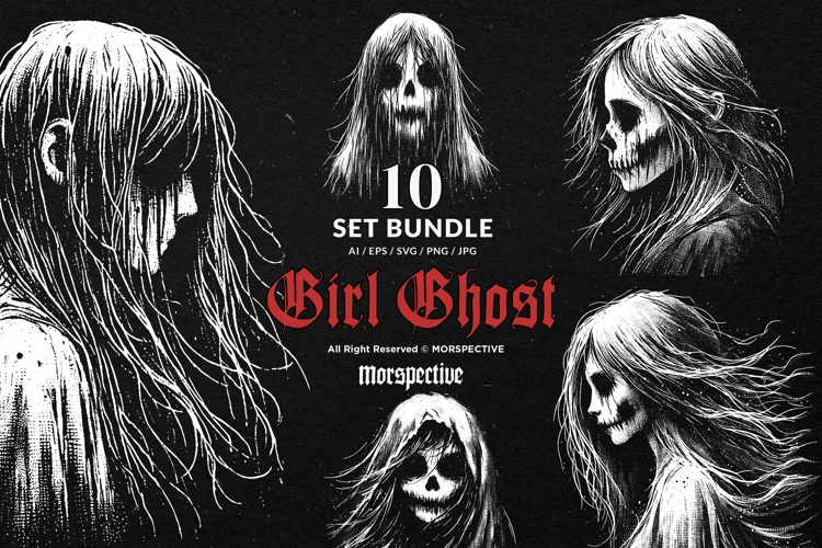 10 Bundle Dark Art Girl Ghost Kids Horror Women Scary Face