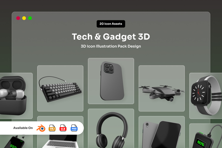 Modern Tech & Gadget 3D Icon Pack