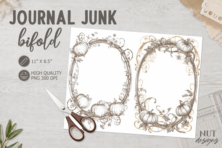Rustic Autumn Journal Frames Bifold Pumpkin frame