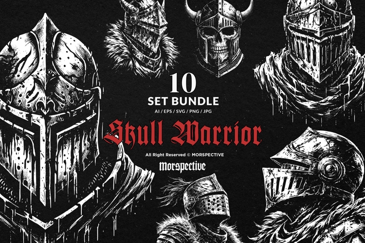 10 Bundle Dark Art Skull Warrior Knight War Troops Death