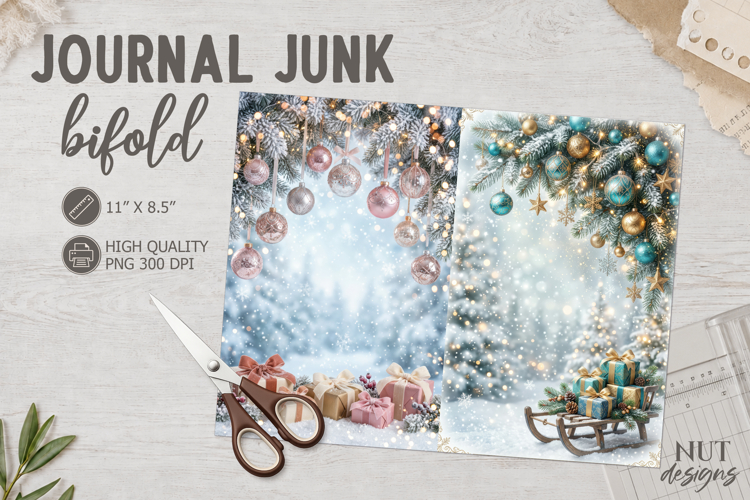 Christmas Gifts Journal Bifold winter scrapbook