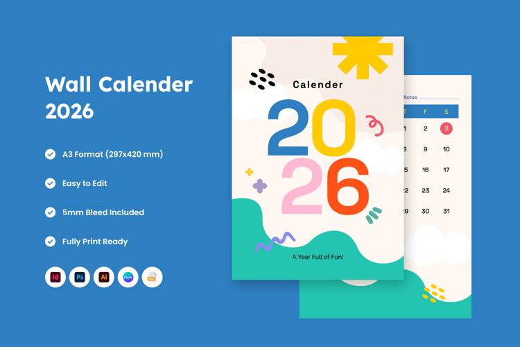 Kids Activity Wall Calendar 2026