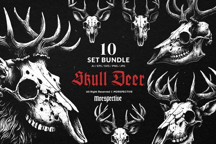 Deer Skull SVGs and Deer Skull Silhouettes