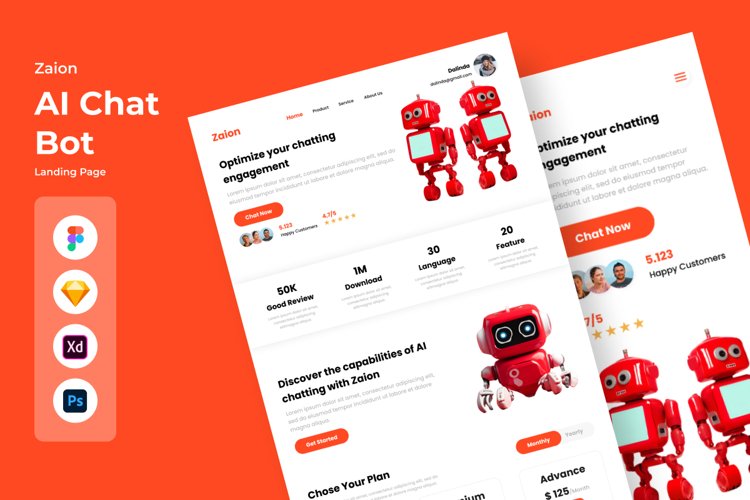 Zaion - Ai Chat Bot Landing Page V1 example image 1