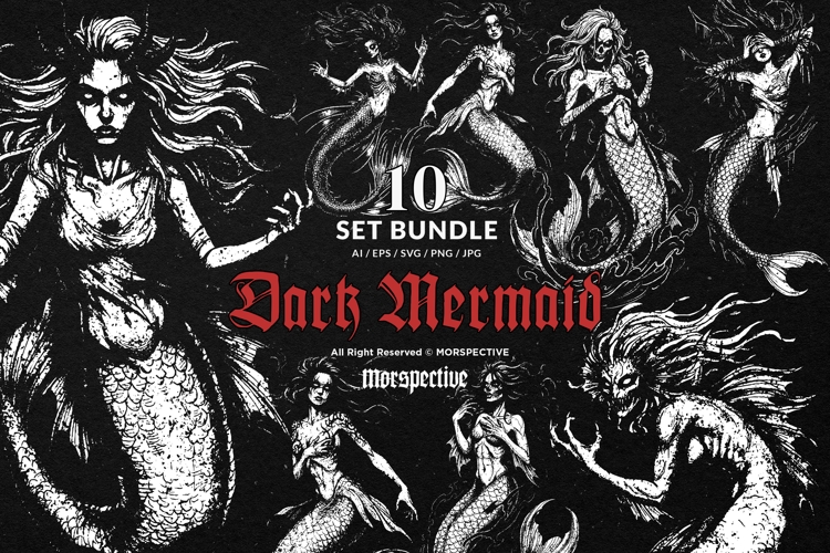 Mermaid Outline Image 12