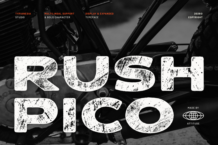 Rushpico - Bold Rough Distressed Stamp Font