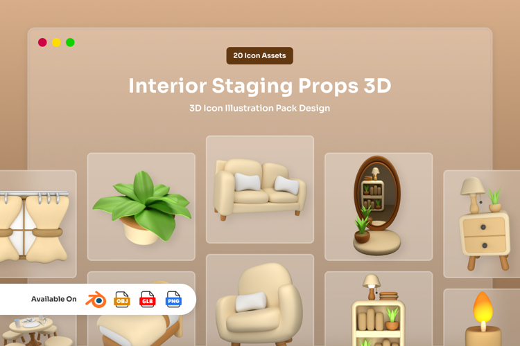 Furniture and Decor 3D Icon Set