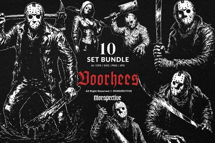 10 Bundle Dark Art Voorhees Slaughter Horror Death Killer