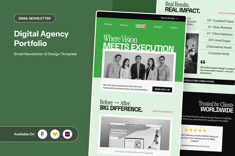 Contemporary Digital Agency Portfolio Newsletter