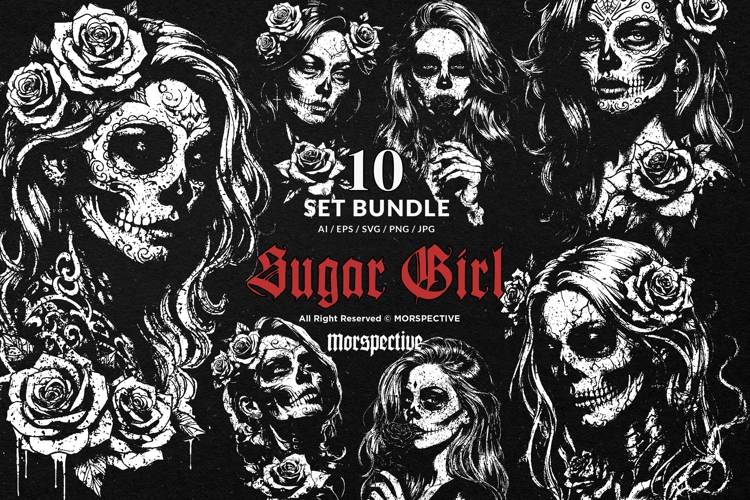10 Bundle Dark Art Sugar Girl Muertos Mexicana Women Floral