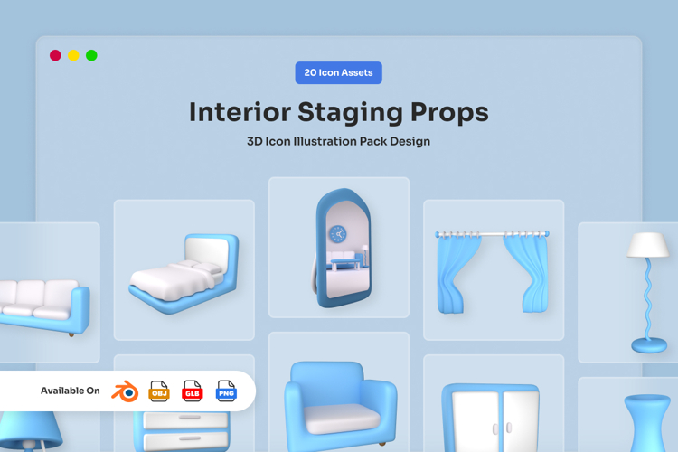 Modern Interior 3D Icon Pack