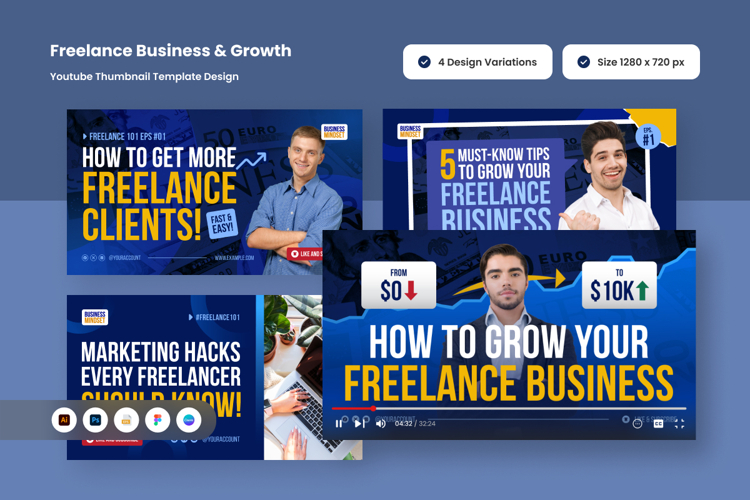 Modern YouTube Thumbnails for Business Creators