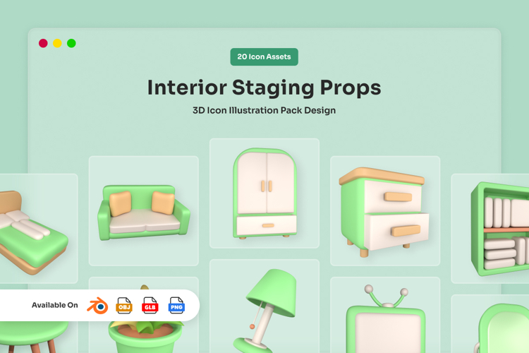 Interior Decor 3D Icon Collection