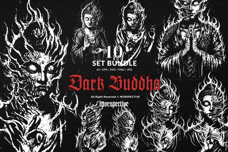 10 Bundle Dark Art Buddha Burning Fire Demon Dharma