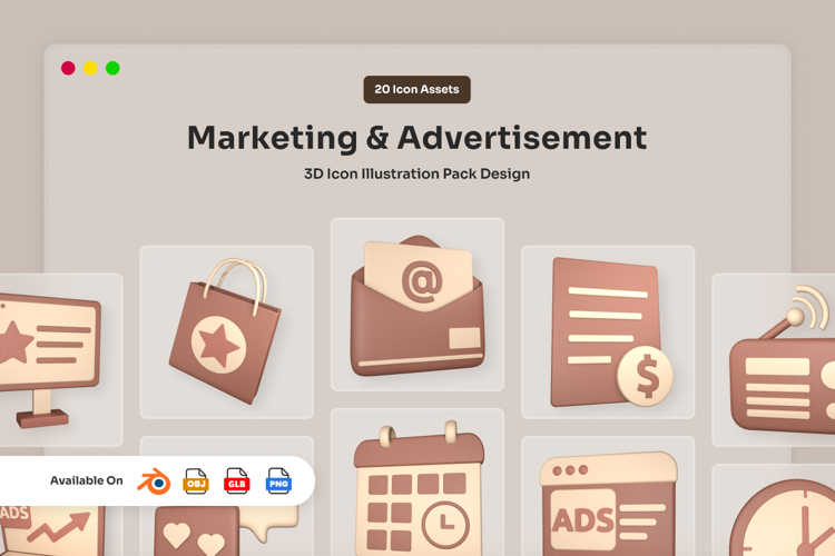 Marketing & Digital Promotion 3D Icon Pack