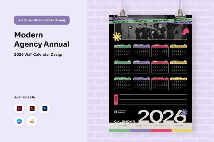 Creative Studio Wall Calendar 2026