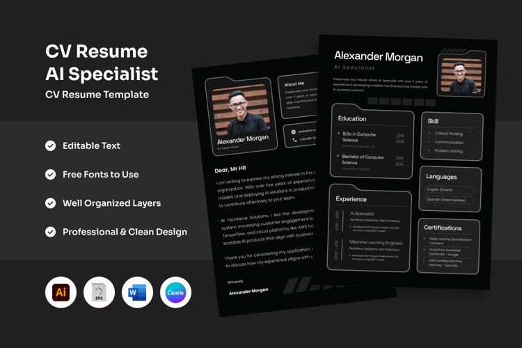 Clean Tech CV for UI/UX & Developers