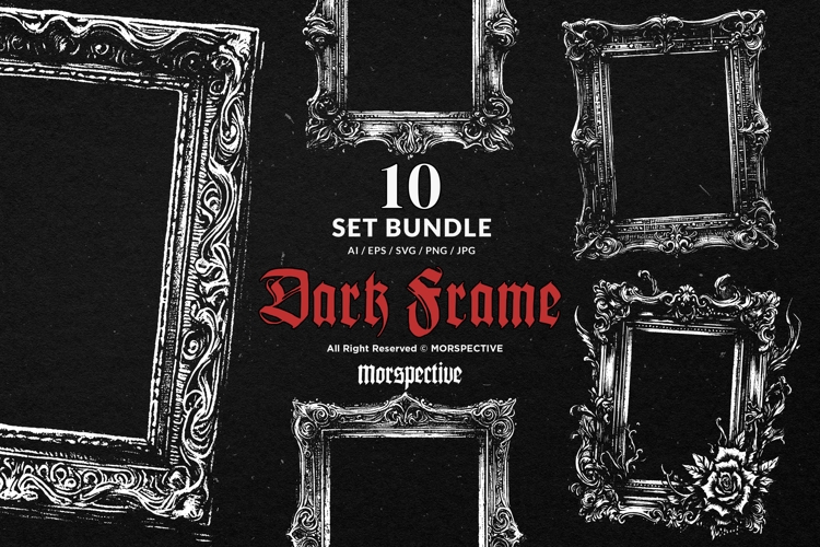 10 Bundle Dark Art Frame Vintage Horror Decor Scary Ornament