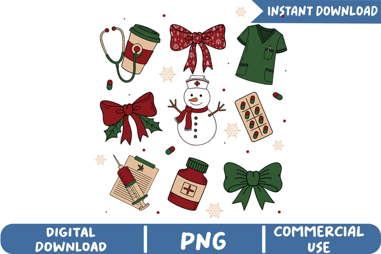 Christmas Nurse Sublimation, Christmas Png