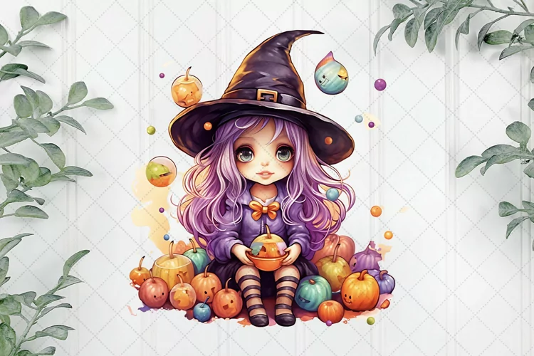 Cute Halloween Watercolor Sublimation