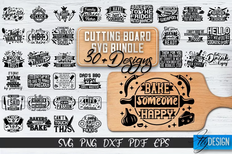 Cutting Board SVG Bundle | Funny Kitchen Design Quotes