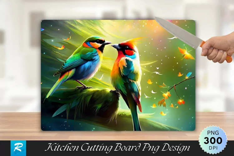 Couple of Bird's Cutting Board Sublimation Design