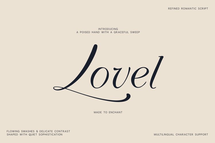 Lovel Refined Romantic Script Font example image 1