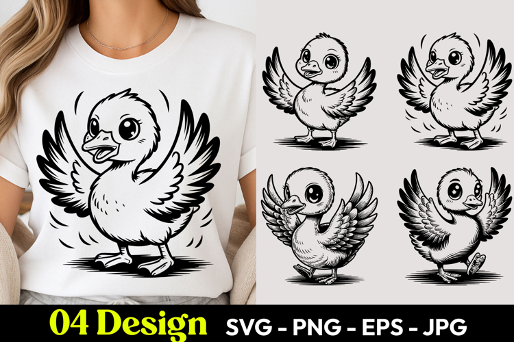 Cute Baby Duck SVG PNG