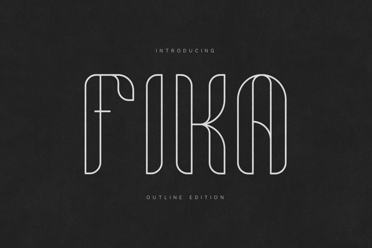 Fika Outline Font Art Deco Display Typeface