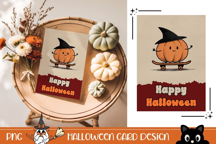 Happy Halloween Greeting Card, Retro Halloween Wall Art