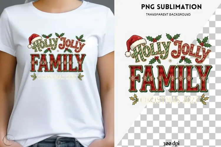 Family Christmas png design for T-shirts